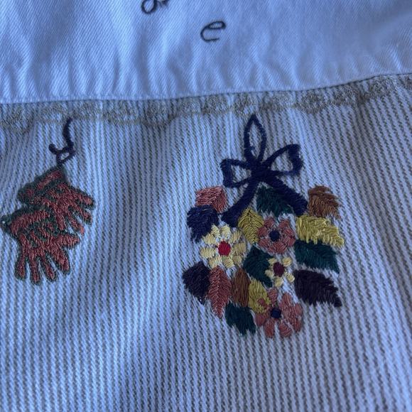 Vintage Bill Blass Womens Button Up Shirt Large Cotton Brown Striped Embroidered - Picture 4 of 10